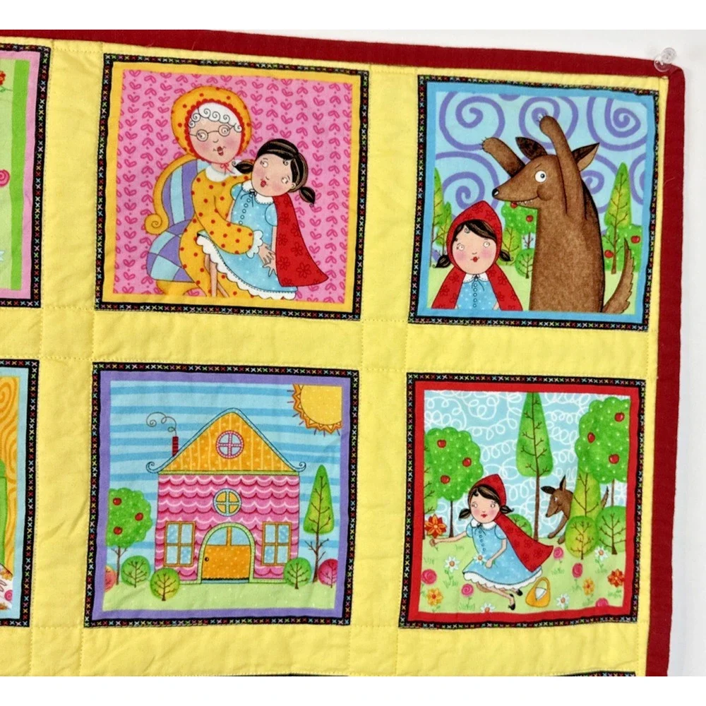 Little Red Riding Hood quilt story book quilt big bad wolf Handmade